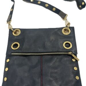 Hammitt Montana Black/Taupe Large Reversible Crossbody with Gold Hardware